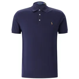 Ralph Lauren Polo Ralph Lauren für Herren. 710713130006 Maßgeschneidertes Slim Fit Poloshirt aus weicher navyfarbener Baumwolle (L), Lässig, Kurzarm, Mar