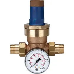 Riegler Druckregler für Wasser, inkl. Manometer, R 1/2, 0,2 - 2 bar