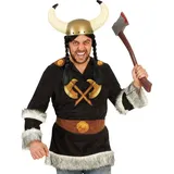 Fries Wikinger-Kostüm Herren Wikinger Oberteil mit Gürtel Karneval Fasching, Hohe Qualität XXL