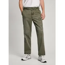 Pepe Jeans für Herren. PM211787 Entspannte Distressed-Hose grün (33), Lässig, Baumwolle