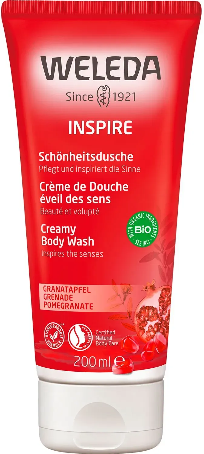 Weleda Inspire Schönheitsdusche Granatapfel - pflegt  samtweich, mit exotisch femininen Duft