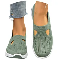 Generisch Leichte Schuhe Damen,Orthopädische Schuhe Damen Sommer Bequem Turnschuhe Sommerschuhe Atmungsaktive Leichte Walkingschuhe Sneaker Elegant Fersensporn Schlupfschuhe Barfußschuhe Grün 40 - 40 EU