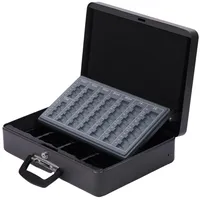 Relaxdays Abschließbare Geldkassette Grau