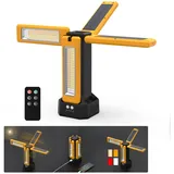 13200 mAh Wiederaufladbare Solar Baustrahler Led mit Stativ, Stufenlos Dimmbar Weiß/Warm/Naturweiß/ROT (SOS) Akku Strahler (Orange (ohne Stativ))