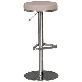 FineBuy Barhocker Edelstahl höhenverstellbare Sitzhöhe 57-82 cm, Barstuhl Modern 360° Drehbar, Tresenhocker mit Standfuß, Design Bistrohocker Hoch, Tresenstuhl-Sitz Gepolstert