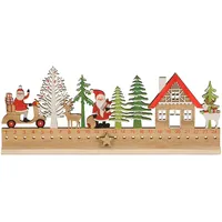 ausgefallener stimmungvoller Adventkalender als Minilandschaft mit Tannen Nikoläusen Haus und Hirsch jedes Jahr wiederverwendbar