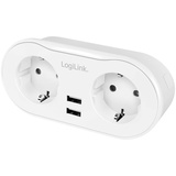 Logilink Wi-Fi Smart Plug 2-fach, 2x USB-A, Smart-Steckdose SH0102