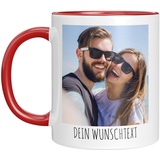 TassenTicker - Tasse selber gestalten - mit Bild und Foto - Personalisiert - Fototasse - bedrucken lassen - Geschenk - Werbetasse - Firmentasse - Logo (Rot)