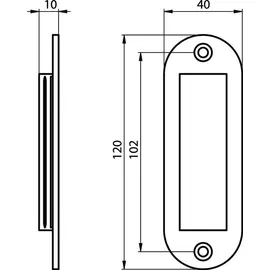 Hermeta Schiebetürmuschel Alu.schwarz pulv.ov.2xD.5mm L.120mm B.40mm HERMETA
