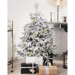 Künstlicher Weihnachtsbaum schneebedeckt 120 cm weiß BASSIE