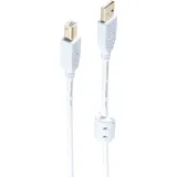 ShiverPeaks USB-A auf USB-B 1 m Weiß