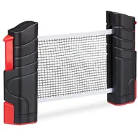 Relaxdays Tischtennisnetz Ausziehbar Schwarz/Rot