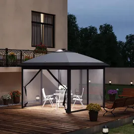 Outsunny Faltpavillon 3,3 x 3,3 m Grau