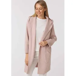 Strickjacke ZWILLINGSHERZ, Damen, rosa (altrosa), Strick, Obermaterial: 60% Polyacryl, 20% Polyester, 15% Wolle, 5% Alpaka, unifarben, modisch, bequem ca. Mitte Oberschenkel, V-Ausschnitt, Langarm, Strickjacken, Langarm, bequem, Taschen, One Size, ohne Verschluss, Kapuze