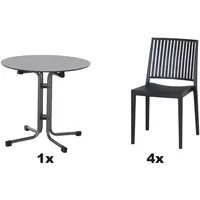 Siena Garden Gartenmöbel Set Lane 5-teilig Ø 80 cm