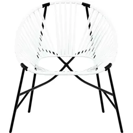 vidaXL Gartenstuhl in Ei-Form 69 x 83,5 x 82 cm schwarz/weiß 1 St.