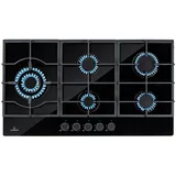 Klarstein Gas-Kochfeld Ignito Chef Edition Gaskochfeld 5-flammig 11,1 kW Glaskeramik schwarz, Einbau Gas Kochfeld 5 Platten Herdplatte Kochplatte Einbaukochfeld schwarz