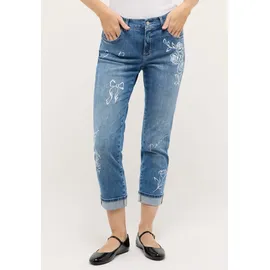 Angels Jeans mit Umschlag und Motiv-Print Modell 'Darlene Beauty blau 38/30