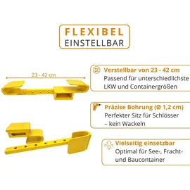 Preiswert & Gut Containerschloss 23–42 Container Schloss für Containerstangen - LKW Stangen Doppelflügeltüren Diebstahlsicherung für Seecontainer Baucontainer