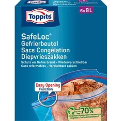 6 Toppits Gefrierbeutel SafeLoc 8,0 l