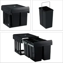 Relaxdays Einbaumülleimer 32 l Schwarz