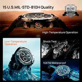 Mibro GS Explorer BT 47,80 mm Aluminiumgehäuse Obsidianschwarz Sportarmband Silber One Size