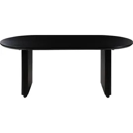 MASSIVMOEBEL24.DE Esstisch oval Mango 180x90x45x76 schwarz lackiert BARCELONA #127