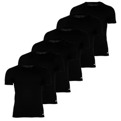 DIESEL Herren T-Shirt, 6er Pack - RANDAL, Unterhemd, Rundhals, kurzarm, Baumwolle Schwarz L