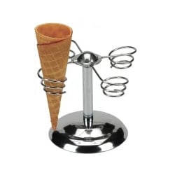 SCHNEIDER Eistütenhalter für Eiswaffeln, rund, Edelstahlhalter zur Ausgabe von Eis, 1 Stück - für 4 Eistüten