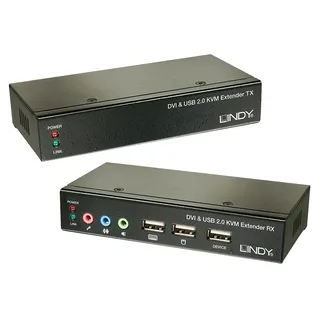 Lindy 39377 Cat.5 KVM Extender Classic DVI USB Audio, 50m