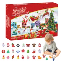 Weihnachtsab Adventskalender 2023 Squeeze Spielzeug 24 Tage Weihnachten Countdown -Kalender Schneemann Sensorisches Spielzeug Set für Jungen und Mädchen Zappeln Spielzeug