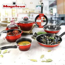 Magefesa Sfumatto Rosso - Wok Ø20cm rot emaillierter Stahl