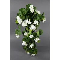 Seidenblumen Roß Geranienhänger 70cm weiß ZF Kunstpflanzen künstliche Geranie