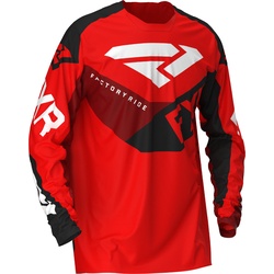 FXR Clutch Jugend Motocross Jersey, schwarz-rot, Größe M
