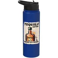 Tequila Never Broke My Heart I Bar Alkoholisch Drink Party Stainless Steel Insulated Water Bottle