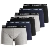 JACK & JONES Retro Boxershorts blau/grau/schwarz S 6er Pack