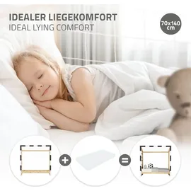 ML-Design Kinderbett Fußballtor 70 x 140 cm Kiefer schwarz-weiß