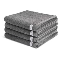 ROSS Handtuch Set Selection - Organic Cotton (Spar-Set, 4-tlg), 4 X Handtuch im Set - Baumwolle - Aus biologisch erzeugte Naturfasern, Hohe Saugfähigkeit, Nachhaltige und ökologische Herstellung grau