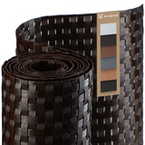 Kadax Sichtschutz für Balkon, Terrasse, Zaun, wetterfeste Sichtschutzmatte aus PE-Rattan, Meterware, Balkonbespannung mit Kabelbinder, Sichtschutzzaun (1x1m, Dunkelbraun)