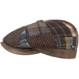 Lipodo City Bic Patchwork Flatcap - Schirmmütze Herren - Schiebermütze mit Wolle - Wollcap mit Schirm aus Leder - Wintercap bunt 62 cm - 62