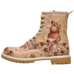 Schnürboots DOGO "Damen Boots It Wasn't Me Vegan Damen Boots / Female", Damen, Gr. 37, Normalschaft, braun, Lederimitat, Schuhe, Vegan