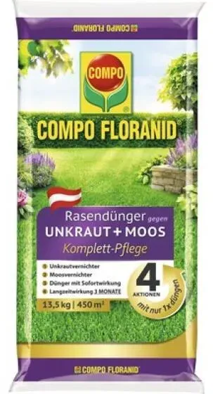 COMPO Rasendünger gegen Unkraut und Moos Floranid, 13,5 kg, 26175