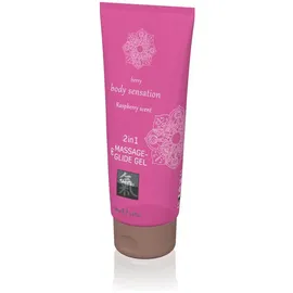 Hot Shiatsu Massage- & Glide Gel 2in1 Raspberry Scent 200 ml