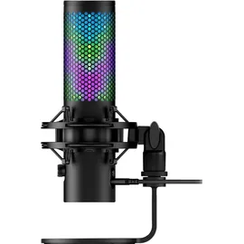 HyperX QuadCast 2 S USB-Mikrofon, RGB-Beleuchtung, 32-Bit/192 kHz Audio, vier Richtcharakteristiken, Tap-to-Mute-Sensor, Multifunktionsknopf, abnehmbare Dämpferhalterung, NGENUITY-kompatibel, Schwarz