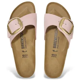 Birkenstock für Damen. 1027056 Leder-Sandalen Madrid Big Buckle (Schmale Passform) rosa (37), Wohnung, Keine, Lässig
