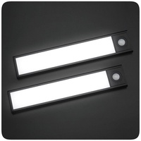 PRECORN Schrankleuchte 2er Set LED Schranklicht Lichtleiste 20cm USB wiederaufladbar schwarz schwarz