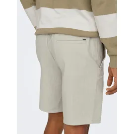 Only & Sons Shorts Leinenanteil, Gummibund, für Herren, 261395 beige S