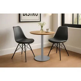 Sam Bistrotisch Schweizer Kante 60 cm Ø 75 cm Akazie naturfarben/silber