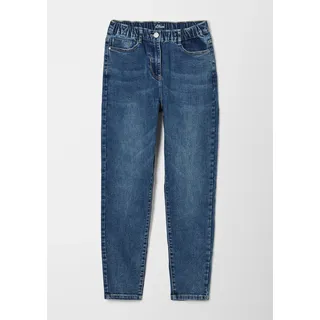 s.Oliver Ankle-Jeans Mom / Relaxed Fit / High Rise / Tapered Leg Blue Stretched den 140/REG