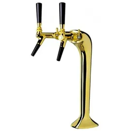 ich-zapfe Schanksäule goldfarben 2-leitig, elegant, "Topp-Qualität!" (Paketpreis)